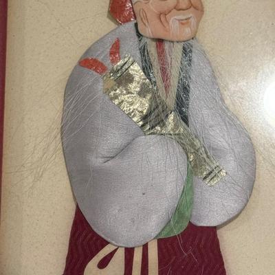 LOT 4L: Two Framed Chinese Silk Figures