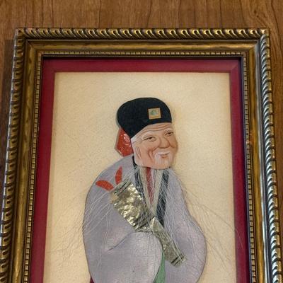 LOT 4L: Two Framed Chinese Silk Figures