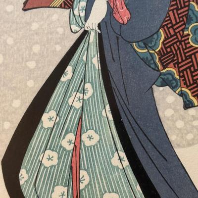 LOT 9L: Two Framed Prints by Kikugawa Eizan