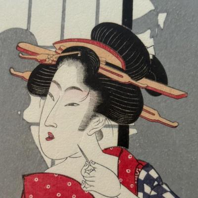 LOT 9L: Two Framed Prints by Kikugawa Eizan