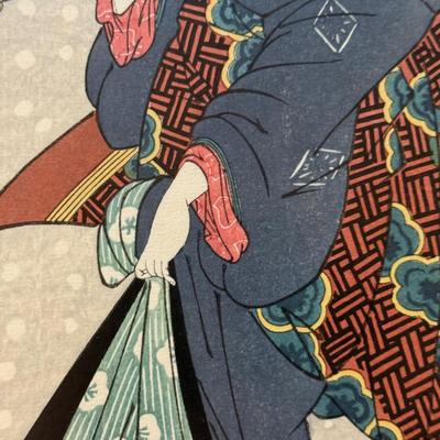 LOT 9L: Two Framed Prints by Kikugawa Eizan