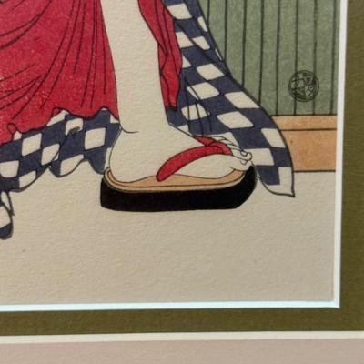 LOT 9L: Two Framed Prints by Kikugawa Eizan