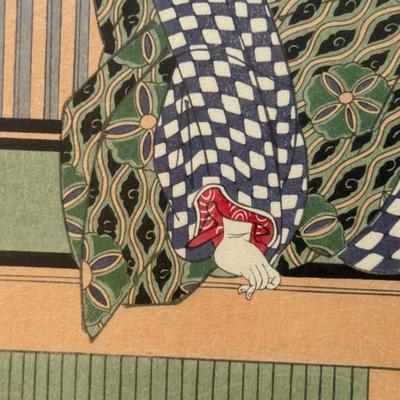 LOT 9L: Two Framed Prints by Kikugawa Eizan