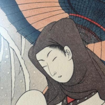 LOT 11: Framed Print by Suzuki Haronunobu & Hanging Scroll