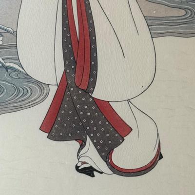 LOT 11: Framed Print by Suzuki Haronunobu & Hanging Scroll