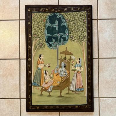 LOT 12L: Lord Krishna Silk Painting