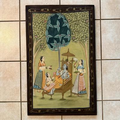 LOT 12L: Lord Krishna Silk Painting