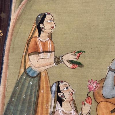 LOT 12L: Lord Krishna Silk Painting