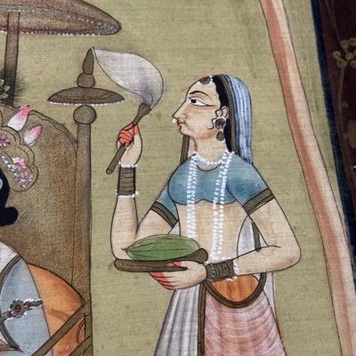 LOT 12L: Lord Krishna Silk Painting