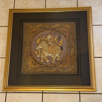 LOT 13L: Framed Burmese Kalaga Tapestry
