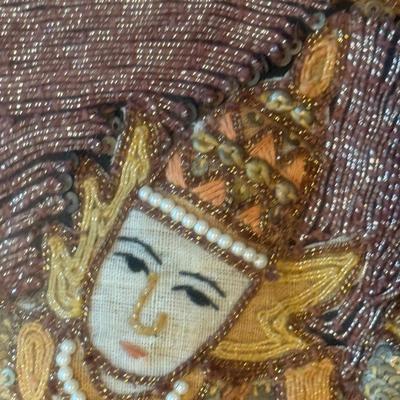 LOT 13L: Framed Burmese Kalaga Tapestry