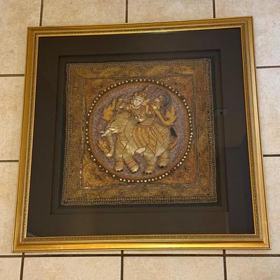 LOT 13L: Framed Burmese Kalaga Tapestry
