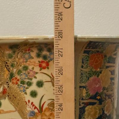 LOT 18G: Japanese Satsuma Style Porcelain Planter w/ Stand