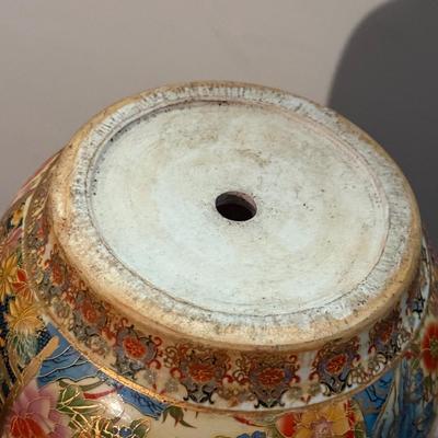 LOT 18G: Japanese Satsuma Style Porcelain Planter w/ Stand