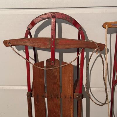 LOT 19G: Pair of vintage sleds Yankee Clipper +