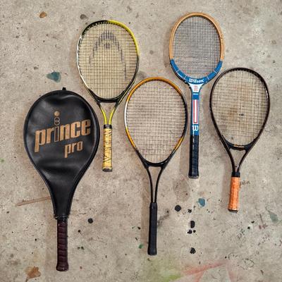 LOT 20G: Lot of five tennis rackets Prince Pro +