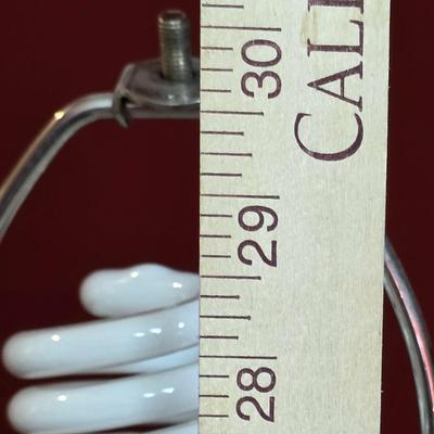 LOT 23F: Brown Leather Recliner Chair, Glass/Metal Side Table With Removable Glass Top & Black Table Lamp W/Shade, Lamp Worked At...