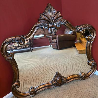 LOT 24F: Large Baroque Accent Wall Mirror