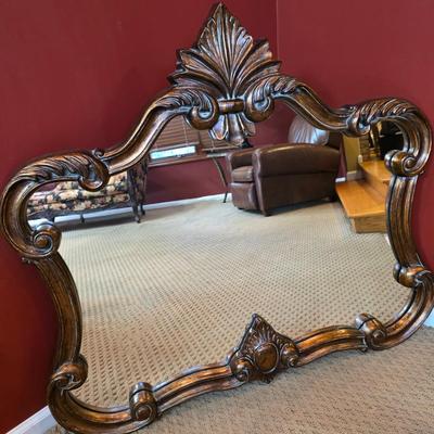 LOT 24F: Large Baroque Accent Wall Mirror