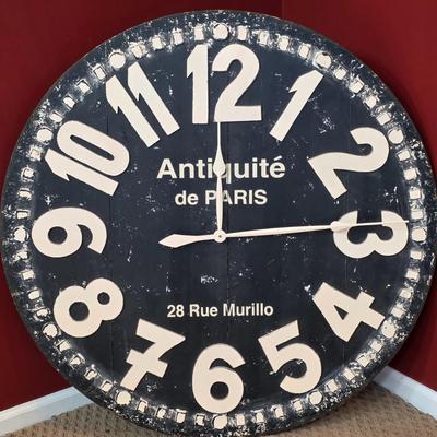 LOT 25F: Oversized, Battery Operated, Pier 1 Imports, Antiquite` de Paris Wall Clock, Untested