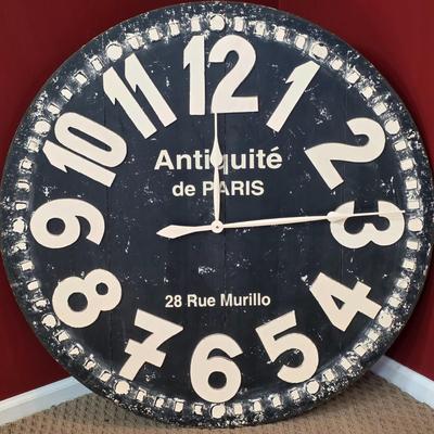 LOT 25F: Oversized, Battery Operated, Pier 1 Imports, Antiquite` de Paris Wall Clock, Untested
