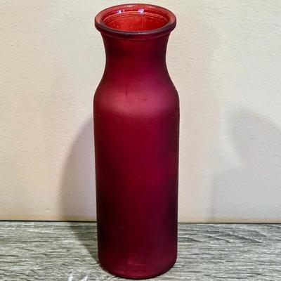 LOT 27D: Collection Of Vintage Colored Glass Decor, Fenton Ruby Red Art Glass Thumbprint Basket Hazel Atlas Relish Dish & Frosted Red...