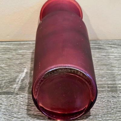 LOT 27D: Collection Of Vintage Colored Glass Decor, Fenton Ruby Red Art Glass Thumbprint Basket Hazel Atlas Relish Dish & Frosted Red...