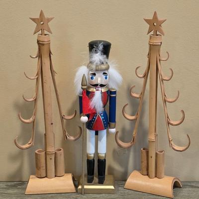 LOT 28D: Holiday Collection With Lenox Porcelain, Hand Painted 24K Accented, Holiday Cheer Santa Ornament, Nieman Marcus Nutcracker Snow...