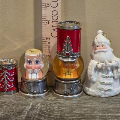 LOT 28D: Holiday Collection With Lenox Porcelain, Hand Painted 24K Accented, Holiday Cheer Santa Ornament, Nieman Marcus Nutcracker Snow...