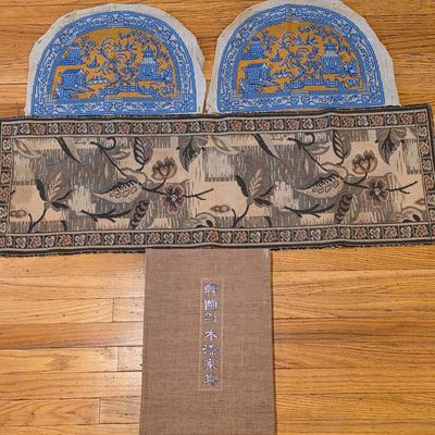 LOT 29D Eclectic Asian Collection Of Tapestries & Hard Cover Korean Furniture Coffee Table Book