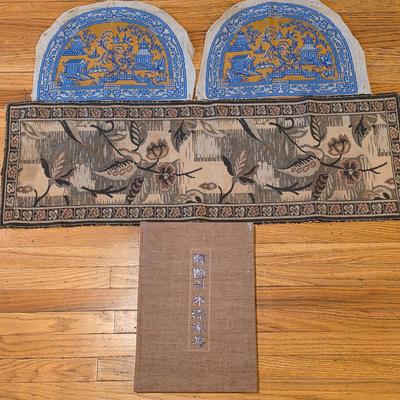 LOT 29D Eclectic Asian Collection Of Tapestries & Hard Cover Korean Furniture Coffee Table Book