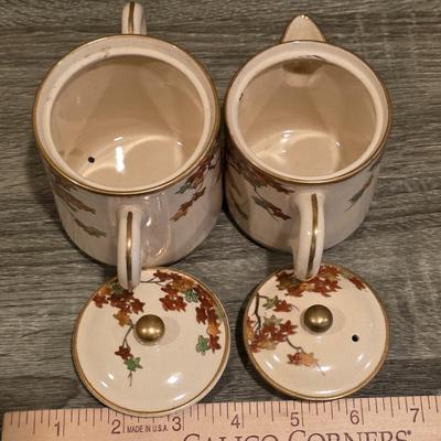 LOT 31D: Vintage Japanese Koshida Tea Set, Teapot, Lidded Sugar Bowl & Creamer, 6 Cups & 5 Saucers