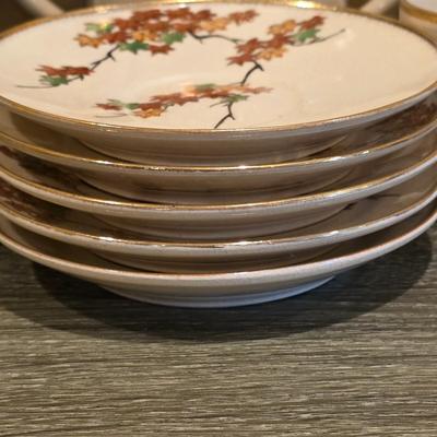 LOT 31D: Vintage Japanese Koshida Tea Set, Teapot, Lidded Sugar Bowl & Creamer, 6 Cups & 5 Saucers