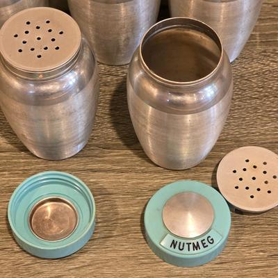 LOT 32D: Vintage Collection Of Indiana Glass Amber Daisy Plate, Nieman Marcas Hors d'oeuvre Forks, Spreaders, Aluminum Molds &...