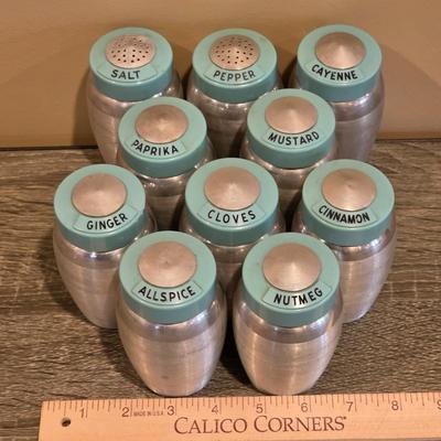 LOT 32D: Vintage Collection Of Indiana Glass Amber Daisy Plate, Nieman Marcas Hors d'oeuvre Forks, Spreaders, Aluminum Molds &...