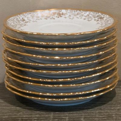 LOT 33D: Vintage Karamos Tea Set, Teapot, Lidded Sugar Bowl, Creamer, 9 Tea Cups, & 10 Saucers