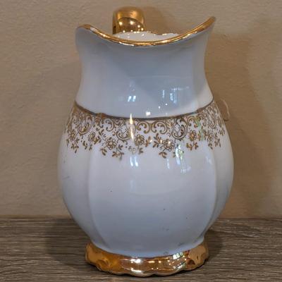 LOT 33D: Vintage Karamos Tea Set, Teapot, Lidded Sugar Bowl, Creamer, 9 Tea Cups, & 10 Saucers