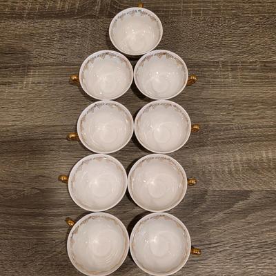 LOT 33D: Vintage Karamos Tea Set, Teapot, Lidded Sugar Bowl, Creamer, 9 Tea Cups, & 10 Saucers