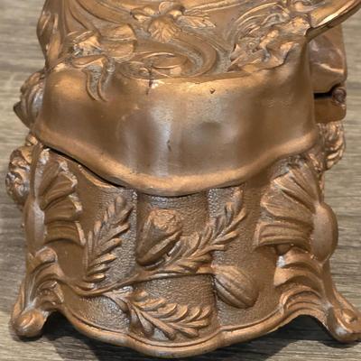 LOT 34D: Vintage/Antique Art Nouveau Jewelery Box Set, Ornate Filigree Frame & Mirrored Vanity Tray