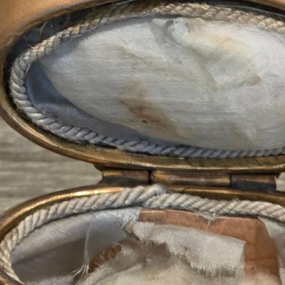 LOT 34D: Vintage/Antique Art Nouveau Jewelery Box Set, Ornate Filigree Frame & Mirrored Vanity Tray