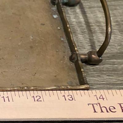 LOT 38K: Mid Century Brass Tea Pot, Creamer & Sugar Bowl With Tray