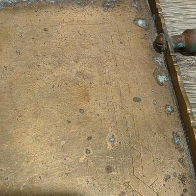 LOT 38K: Mid Century Brass Tea Pot, Creamer & Sugar Bowl With Tray