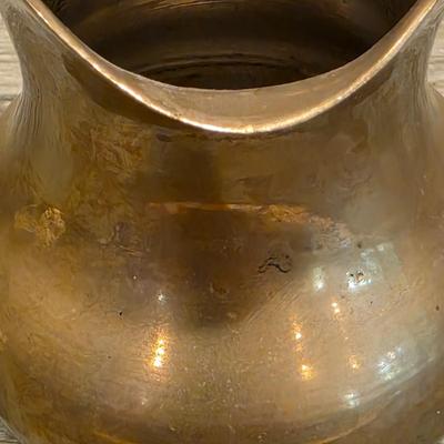 LOT 38K: Mid Century Brass Tea Pot, Creamer & Sugar Bowl With Tray