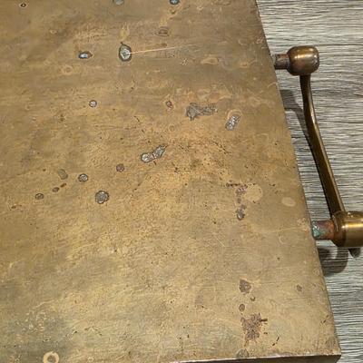 LOT 38K: Mid Century Brass Tea Pot, Creamer & Sugar Bowl With Tray