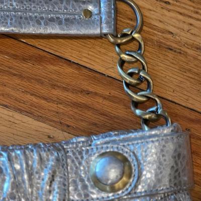 LOT 40F: 3 Vintage Leather Purses, Donna Karen, Made In Italy W/Dust Bag, Leo Rexx Snakeskin Bag & Cynthia Rowley Silver Snake Scale...