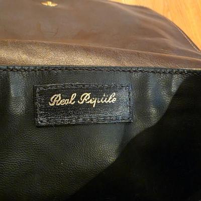 LOT 40F: 3 Vintage Leather Purses, Donna Karen, Made In Italy W/Dust Bag, Leo Rexx Snakeskin Bag & Cynthia Rowley Silver Snake Scale...