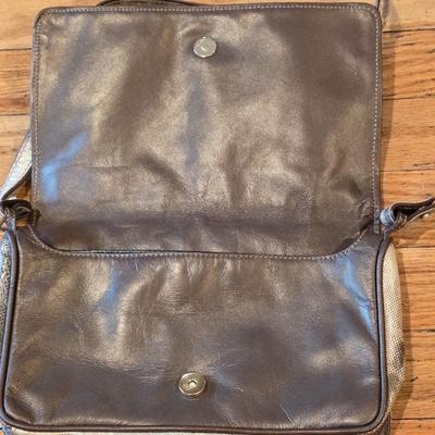 LOT 40F: 3 Vintage Leather Purses, Donna Karen, Made In Italy W/Dust Bag, Leo Rexx Snakeskin Bag & Cynthia Rowley Silver Snake Scale...