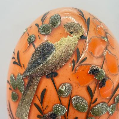 LOT 41D: Vintage Czech Orange Hinged Tantalus / Decanter (No Glassware)