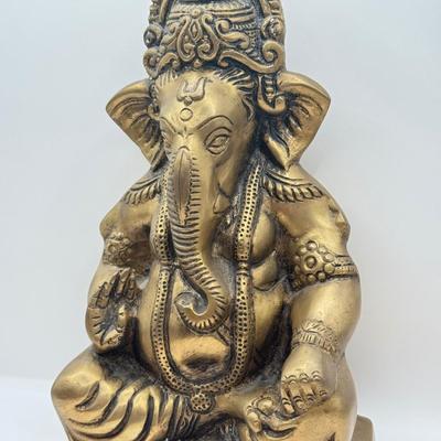 LOT 42D: Brass Ganesha Hindu Elephant God Statue made in India