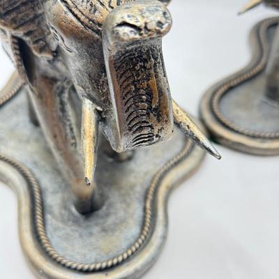 LOT 43D: Janice Minor for Neiman Marcus Metal Elephant Candlestick Holders